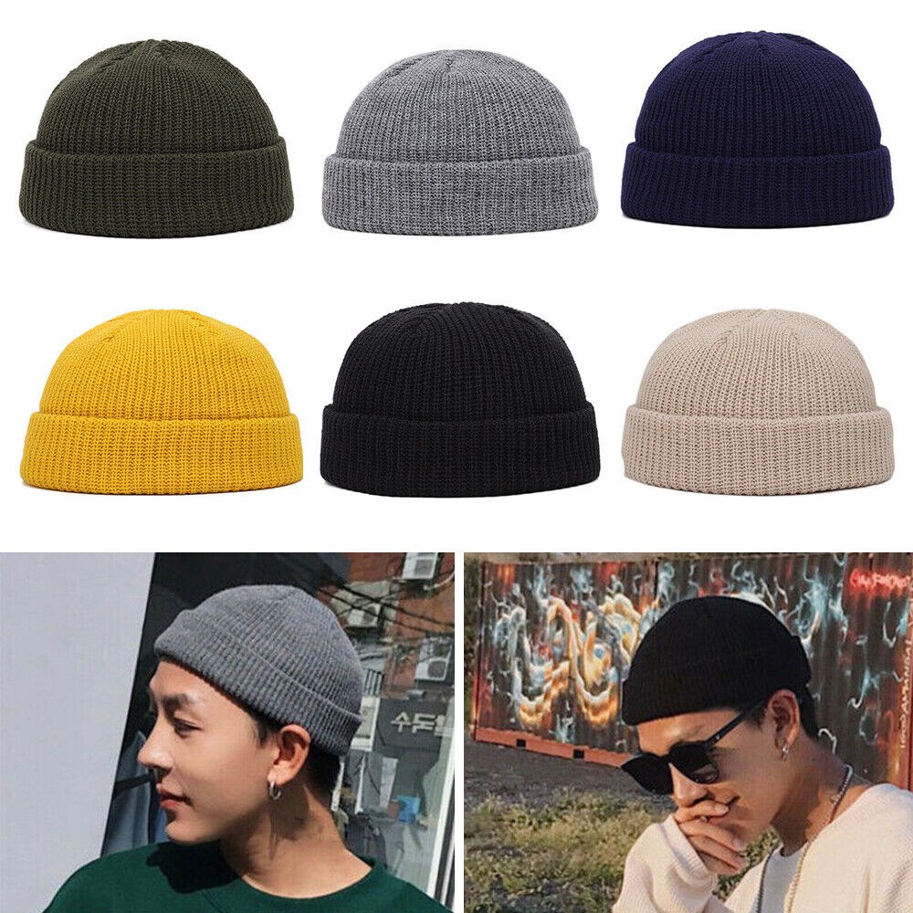 Men Women Mini Fisherman Beanie Winter Spring Hat Soft Knitted cap Fashion