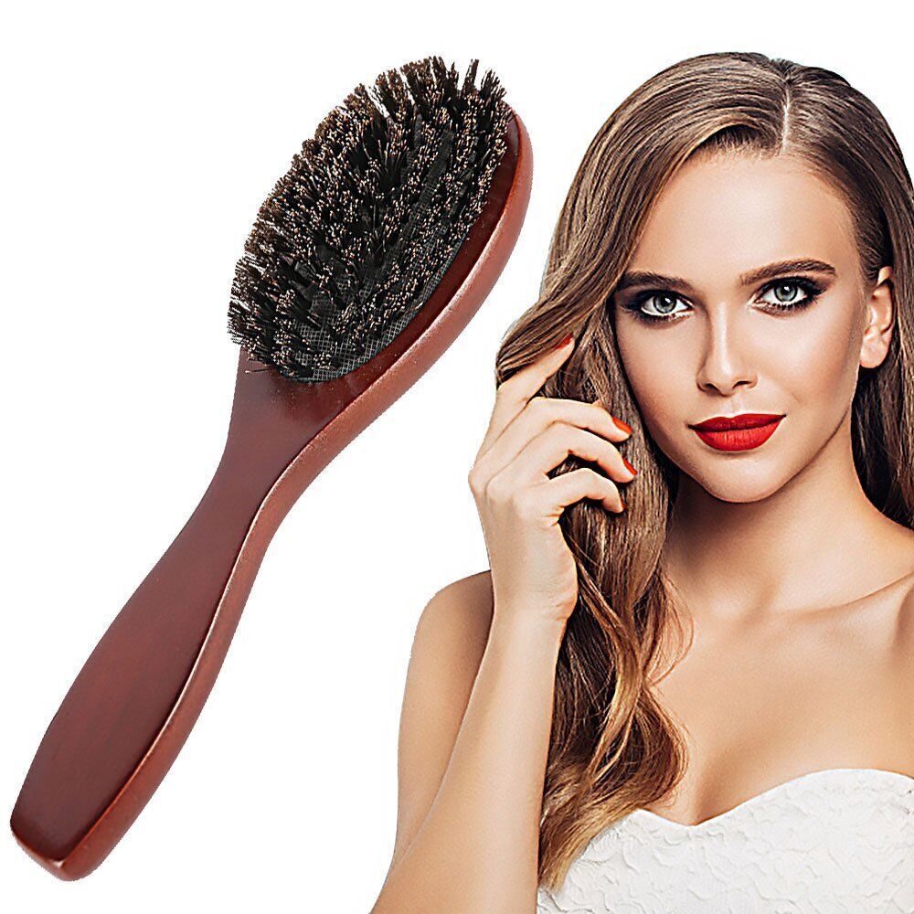 Natural Boar Bristle Brush Comb Anti-static Hairdressing Hair Styling Comb