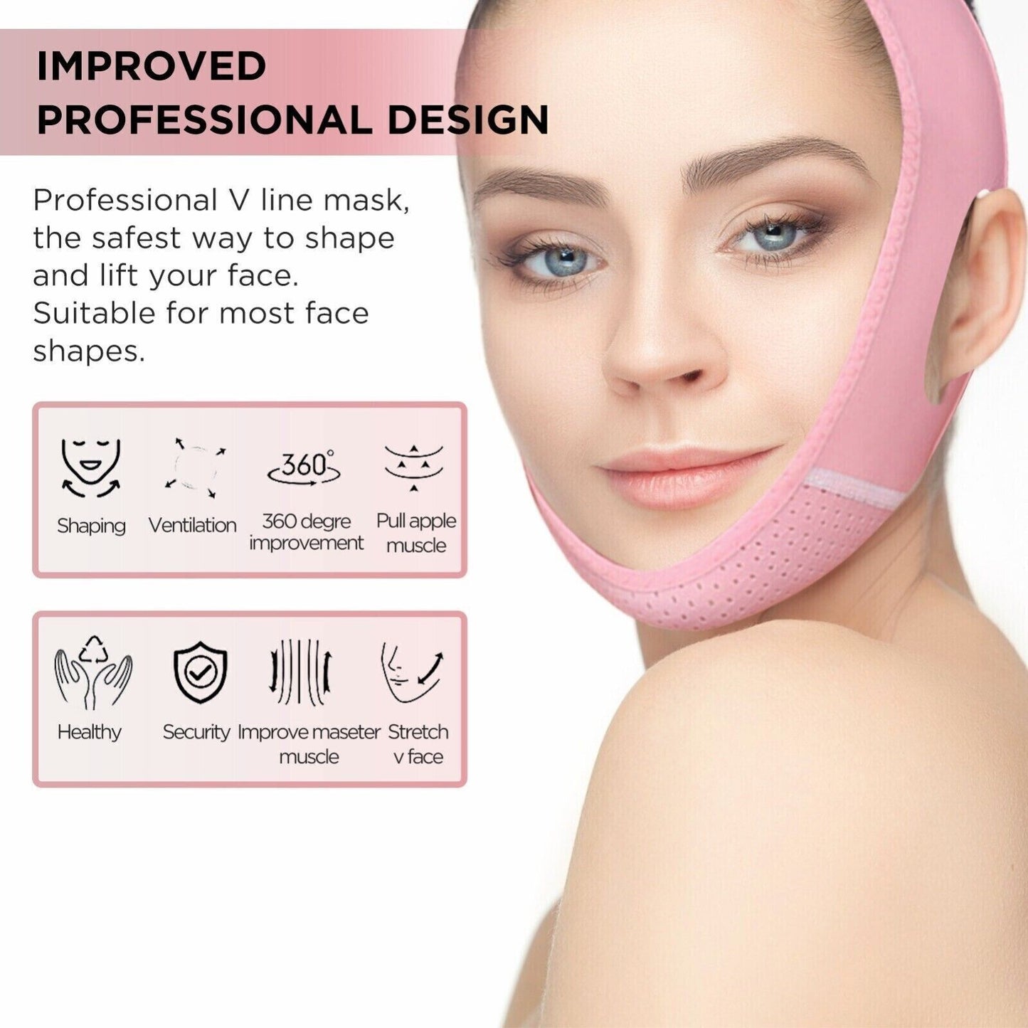 Reusable V Line Mask Facial Slimming Strap Double Chin Reducer Chin Lifting Belt