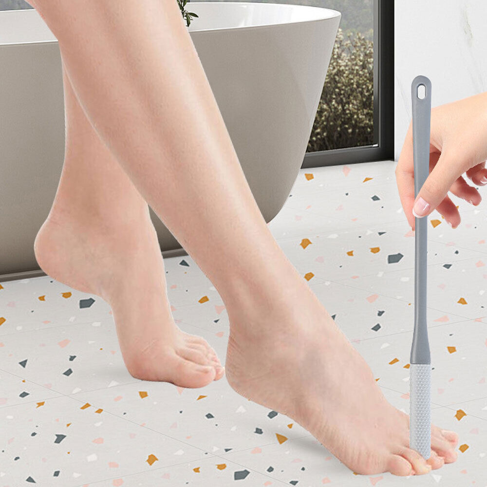 Toe Gap Cleaning Brush, Foot Scrubber in Shower, Long Handle Silicone Foot Brush