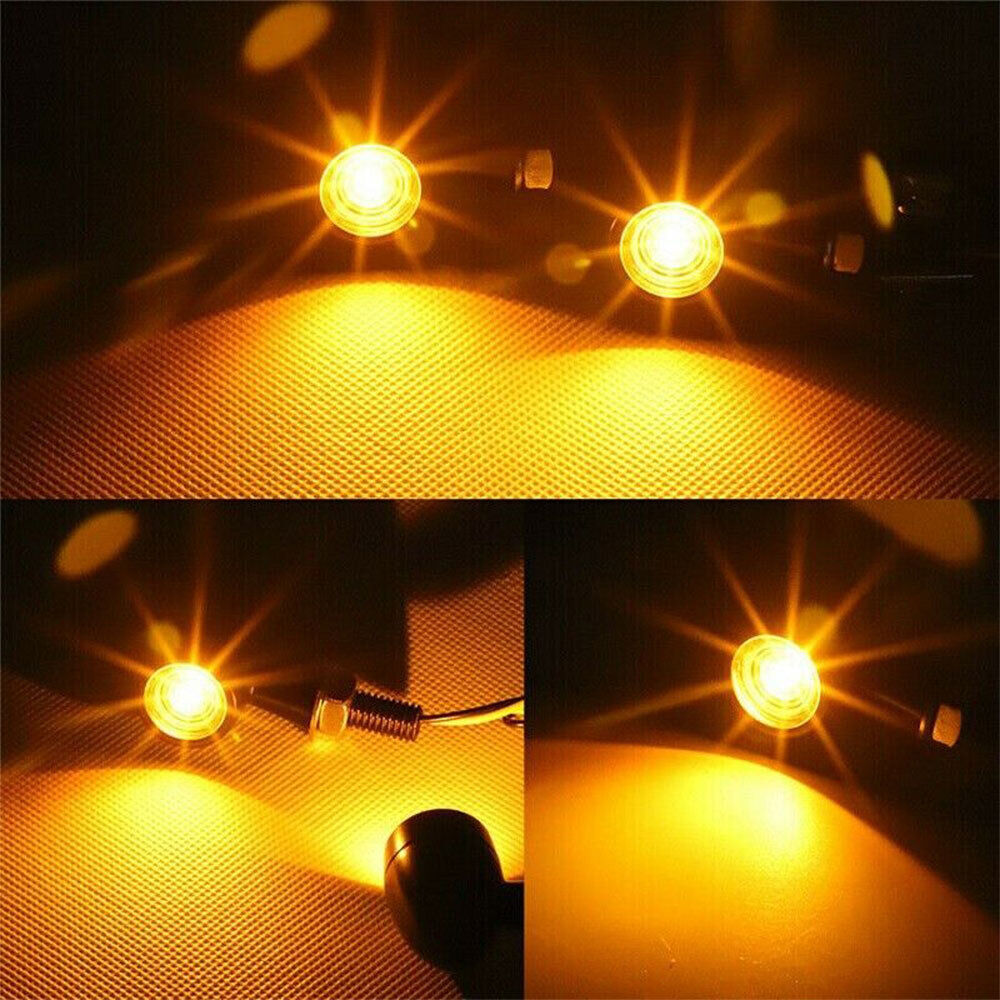 Mini LED Motorcycle Turn Signal Bullet Indicator Amber Light Amber Running Lamp