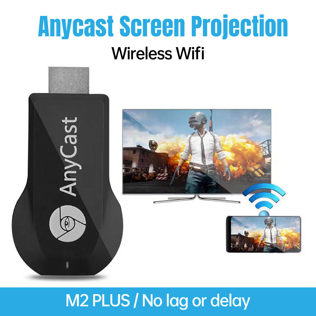 1080P Wireless Wifi Screen Cast Anycast M2 Mobile Phone Mirror for Apple Android