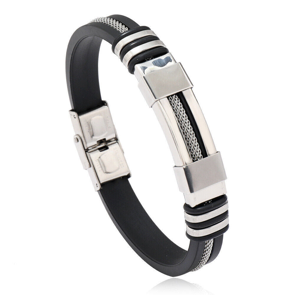 Titanion Wristband, Stainless Steel Magnetic Energy Bra