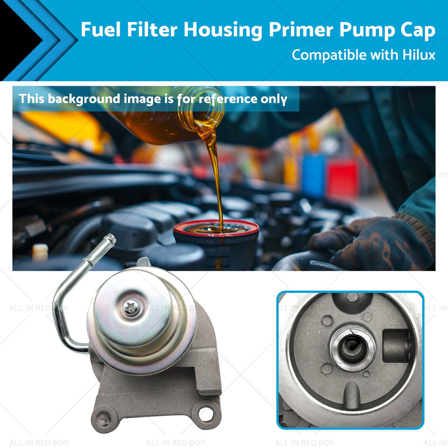 Fuel Filter Housing Primer Pump Cap Suitable for 97-05 Hilux LN152 LN147 3.0L