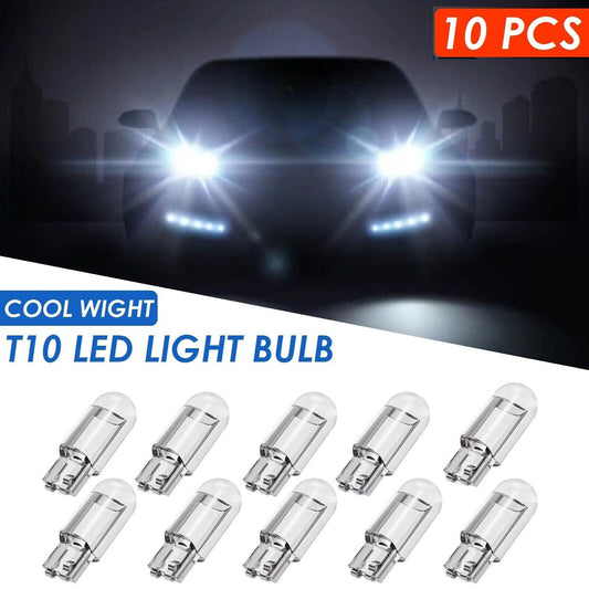 10 PCS White T10 COB Waterproof Bright Wedge Car Interior LED Light Bulb 12V