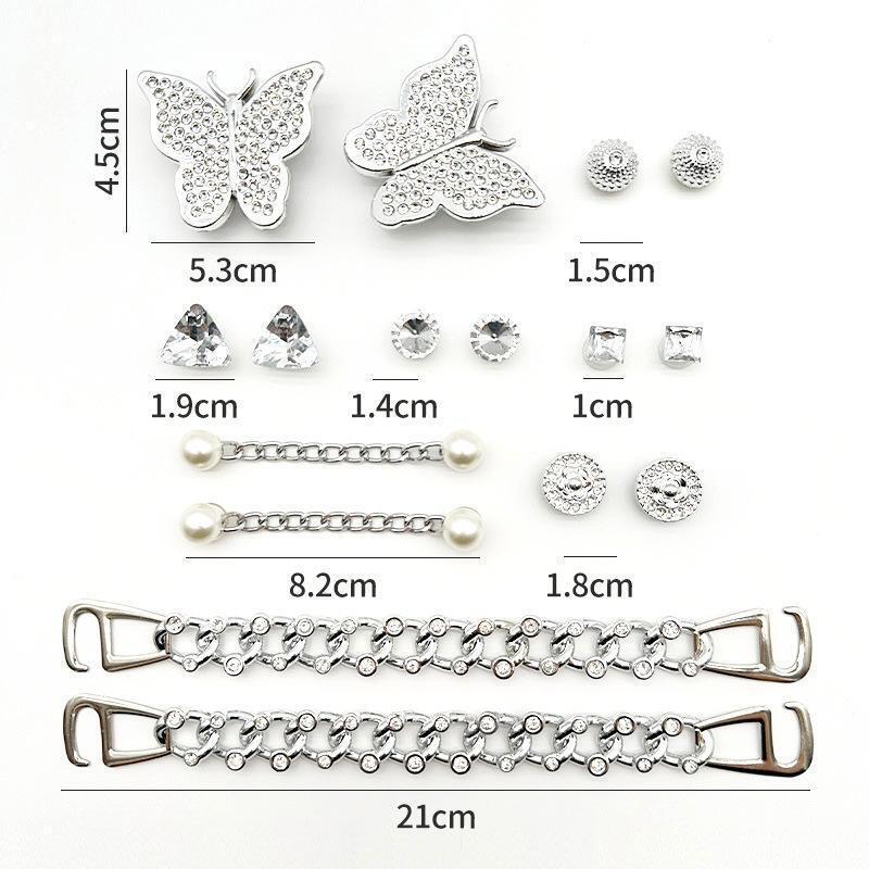 Rhinestone Faux Pearl Girl Shoes Charms Bling For Croc Shoe DIY Accessories