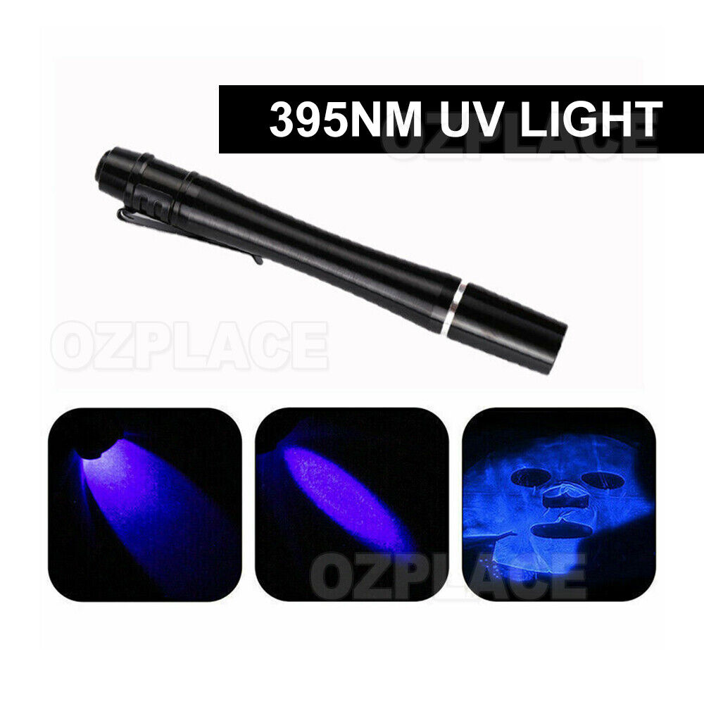 UV Ultra Violet LED Flashlight Blacklight Light 395nM Inspection Lamp Torch Mini