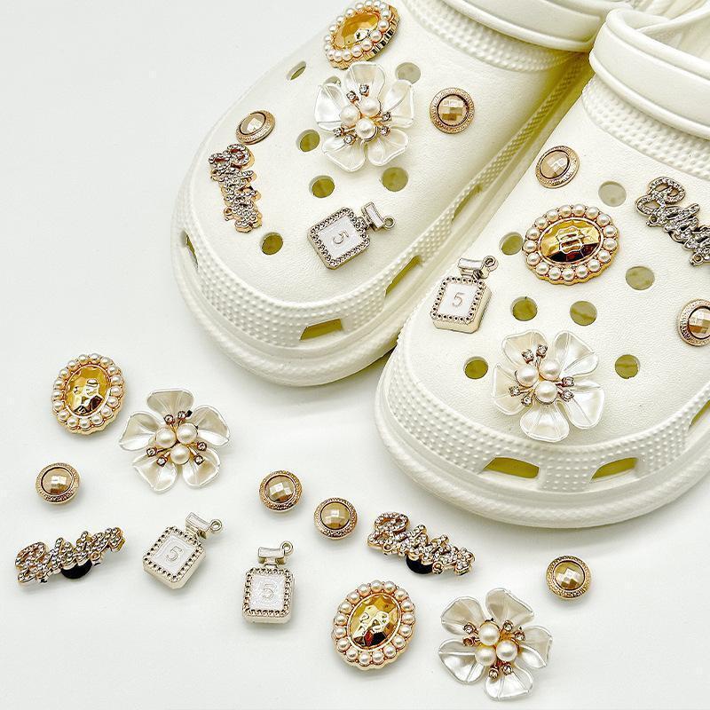 Rhinestone Faux Pearl Girl Shoes Charms Bling For Croc Shoe DIY Accessories