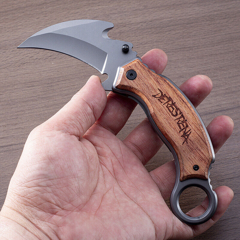 Karambit Folding Knife Survival Tactical Camping Hunting Claw Pocket Knife