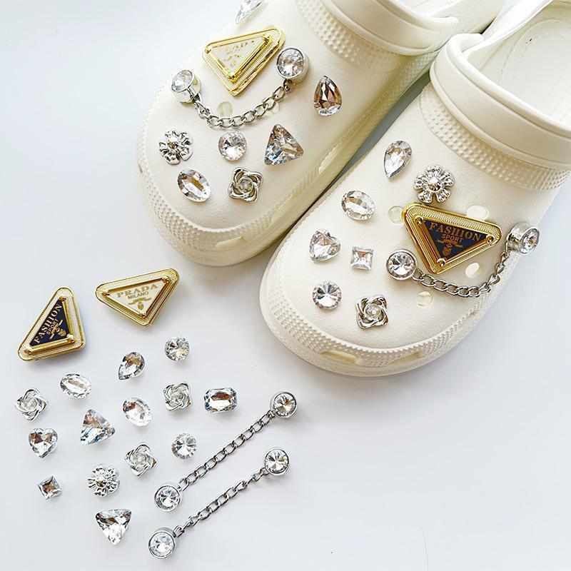 Rhinestone Faux Pearl Girl Shoes Charms Bling For Croc Shoe DIY Accessories