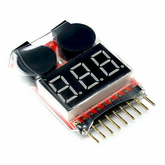 RC Lipo Battery Low Voltage Alarm 1S-8S Buzzer Indicator Tester Checker N4N2