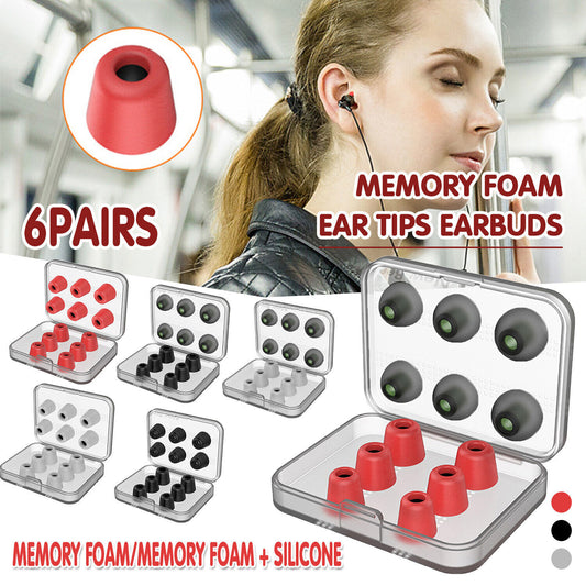 NEW Memory Foam Ear Tips Earbuds Noise Isolating Eartips For Earphone Headphones