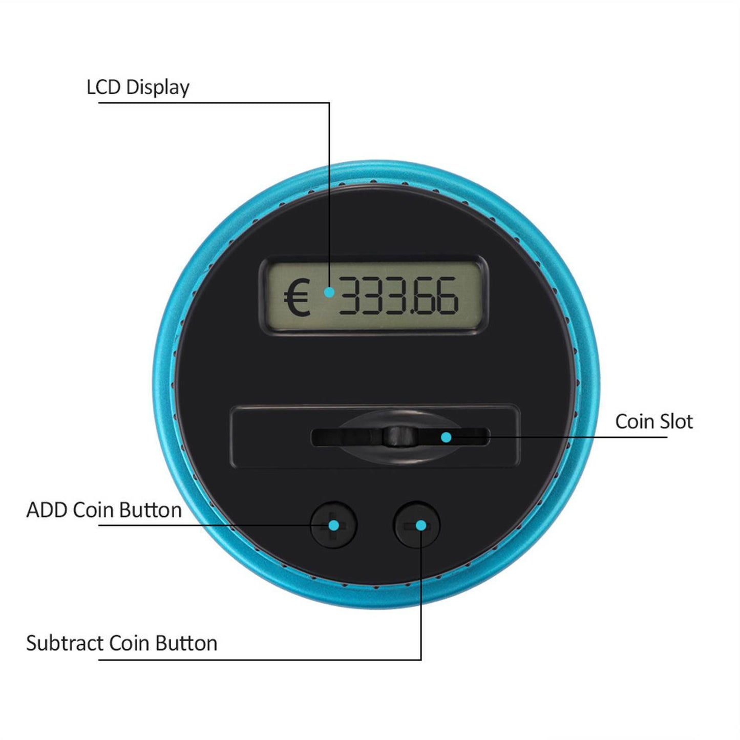 Coin Counting Money Jar Digital LCD Display OZ Coins Piggy Bank Box