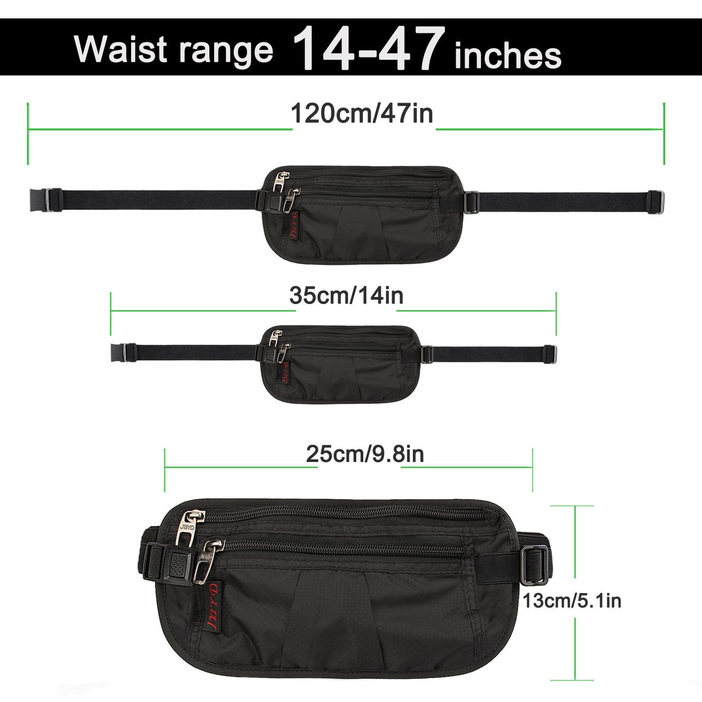 Travel Passport Waist Pouch Security Bag Blocking Cards Wallet & Money Belt