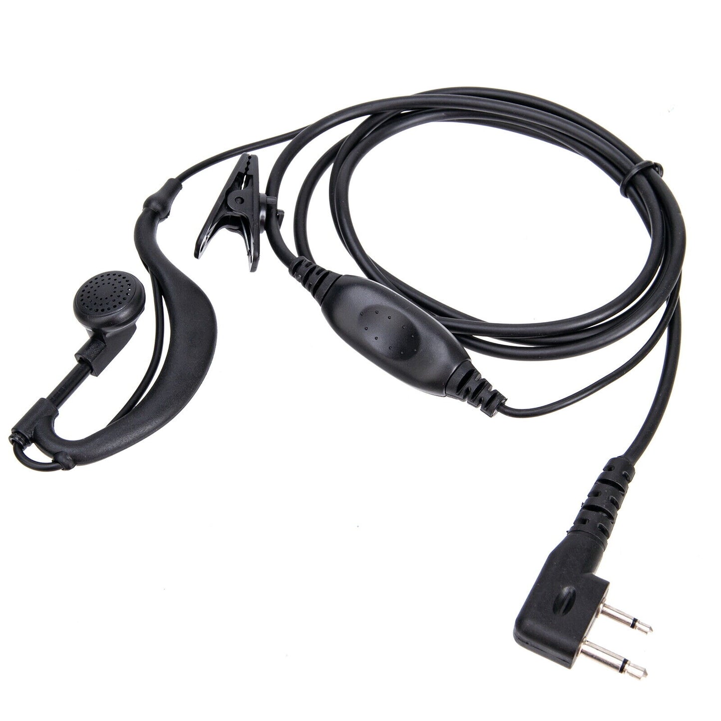 G Shape Police Earpiece Headset with Microphone PTT 2-pin F Plug for Icom ICV8