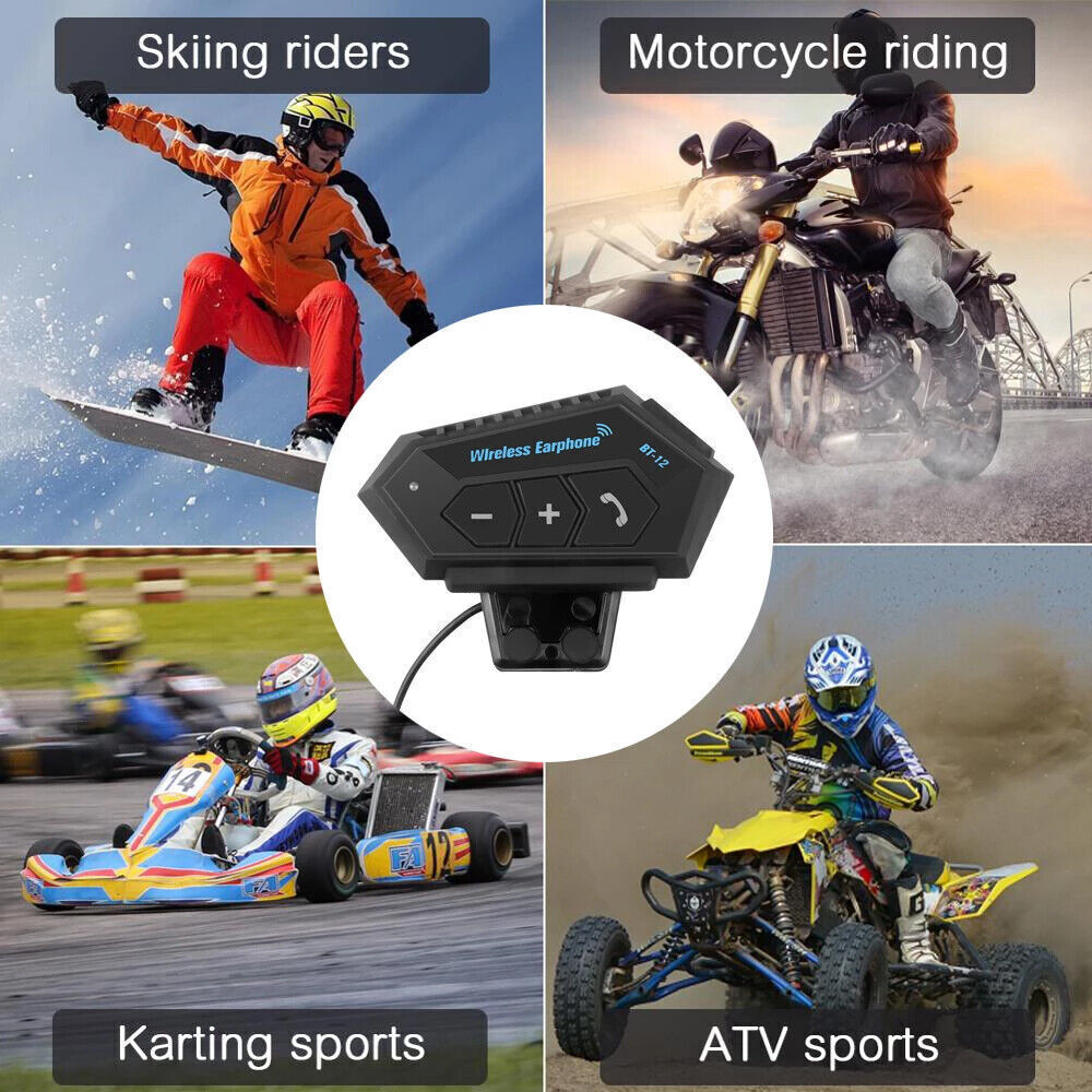 Motorcycle Bluetooth Helmet Headset Interphone Motorbike Headphone FM Intercom