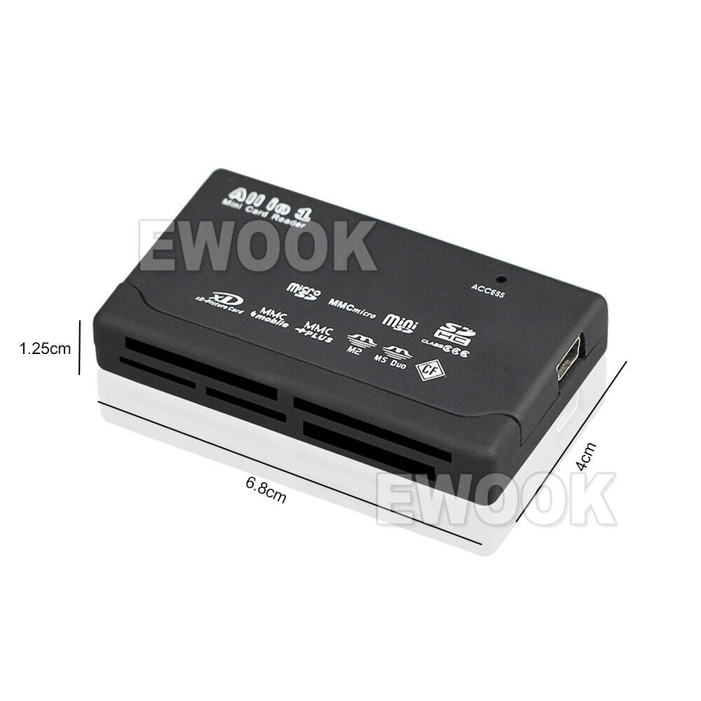 USB 2.0 All in One Multi Memory Card Reader CF SD SDHC MS TF M2 XD MMC