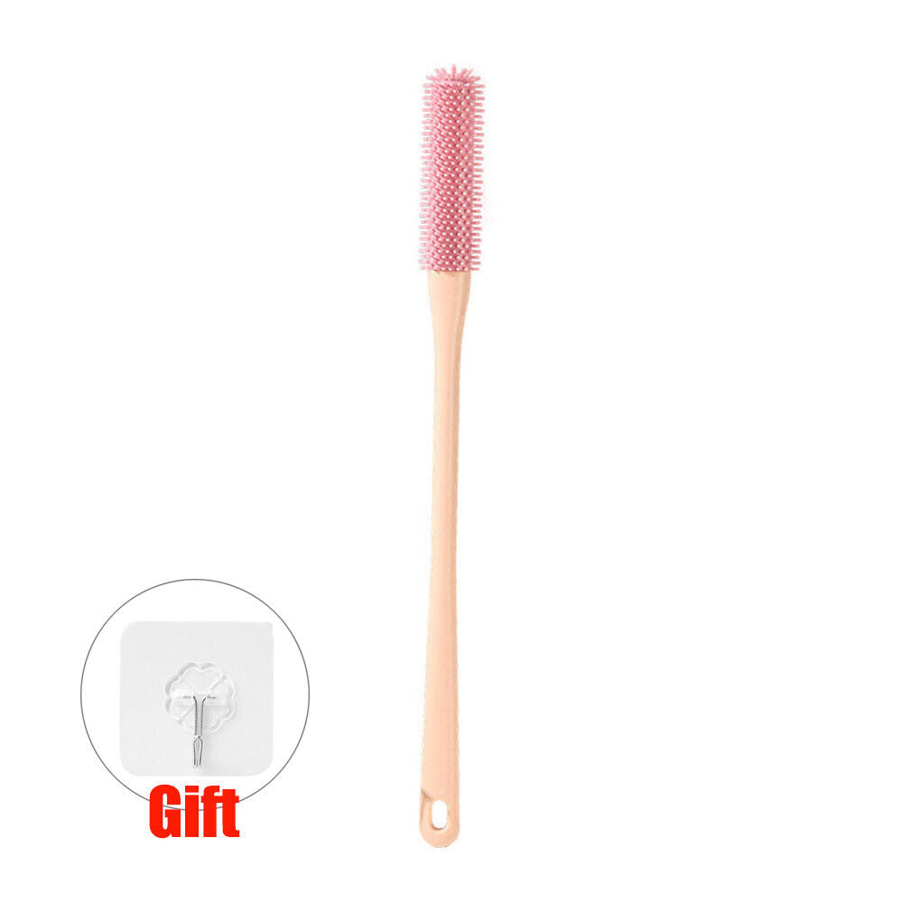 Toe Gap Cleaning Brush, Foot Scrubber in Shower, Long Handle Silicone Foot Brush