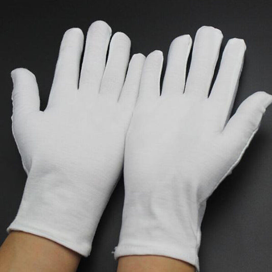 3 Pairs Handling Work Hands Protector Soft Costume Jewellery Cotton White Gloves