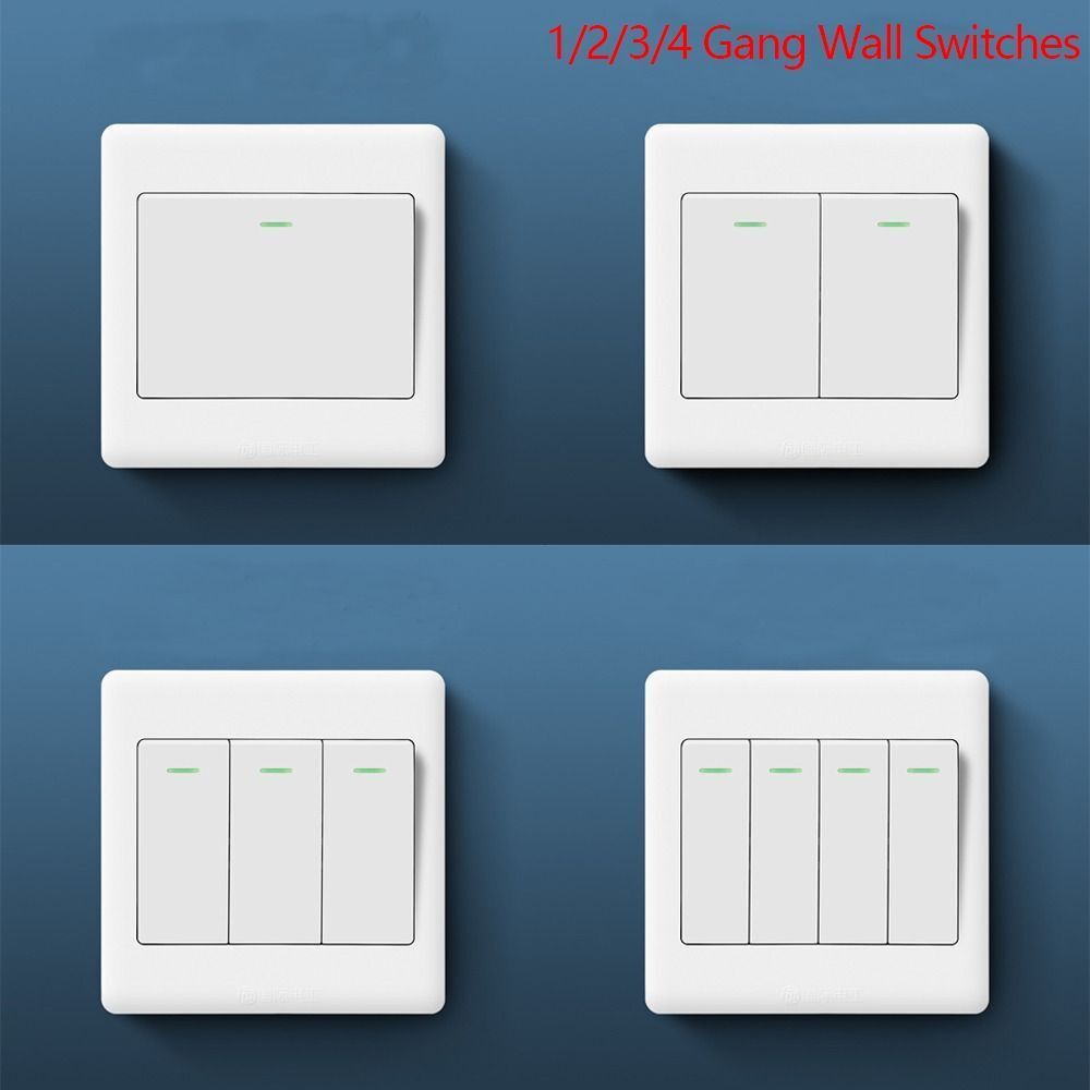 with LED Lamp Wall Light Switch Panel Home Accessories 1/2/3/4 Gang