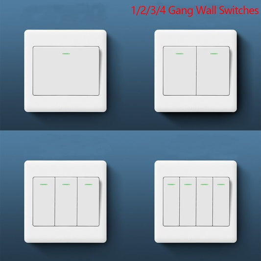 with LED Lamp Wall Light Switch Panel Home Accessories 1/2/3/4 Gang