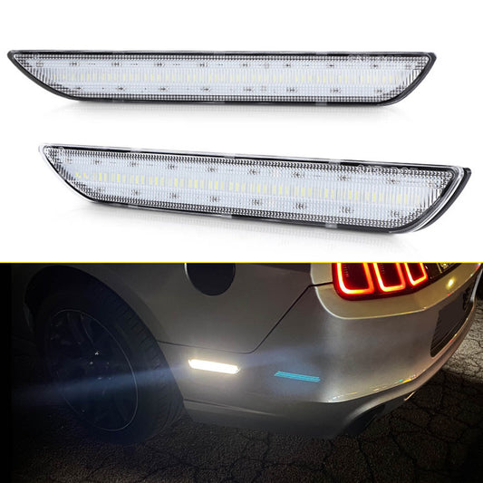 2x For 2015- 2020 Ford Mustang Rear LED Side-Marker Lights Bumper Lamps CLEAR Tint