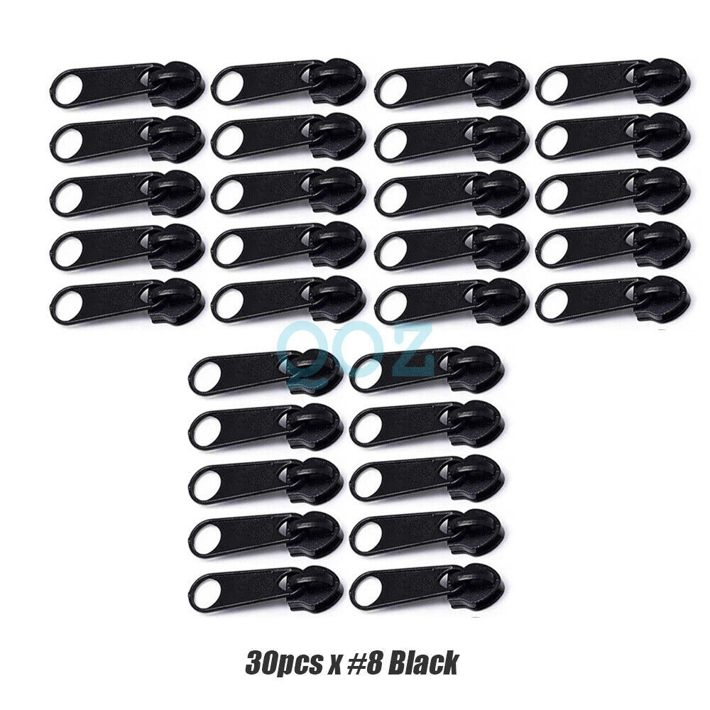 30x Universal Zippers Head Repair Kit Replacement Instant Zip Slider Zipper