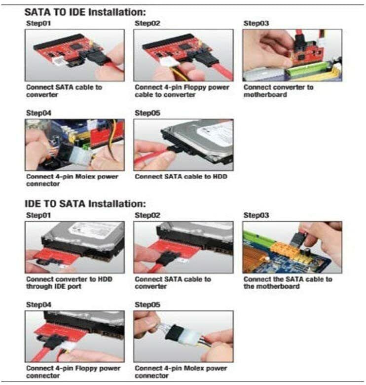 New 2 in 1 SATA to IDE Converter or IDE to SATA Serial hard disk drive Adapter