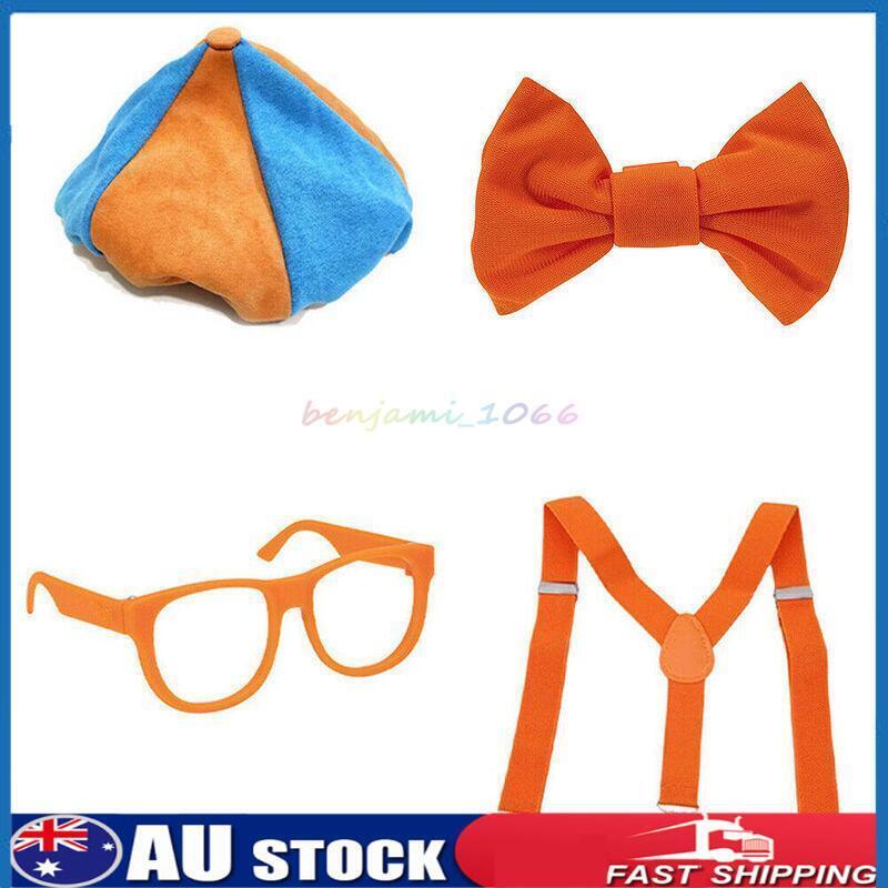 Be Like Blippi Dress up! Role play Costume Hat Glasses Suspenders Bow Tie New