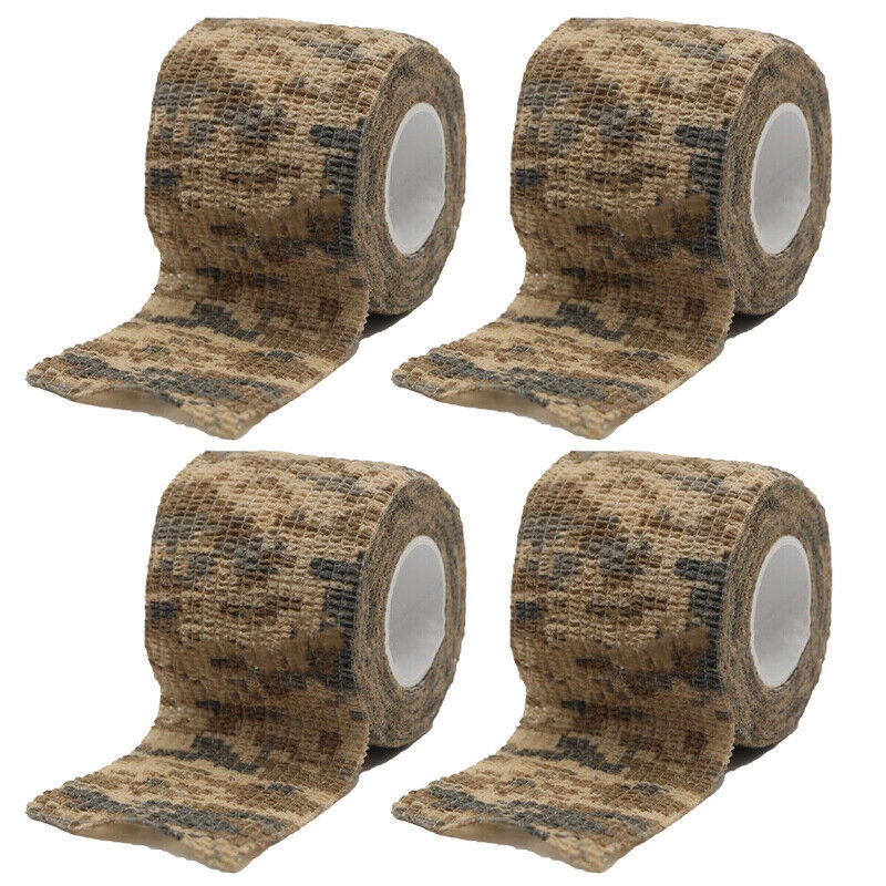 4 Roll Tape Army Camo Wrap Rifle Gun Shooting Hunting Camouflage Stealth Webbing