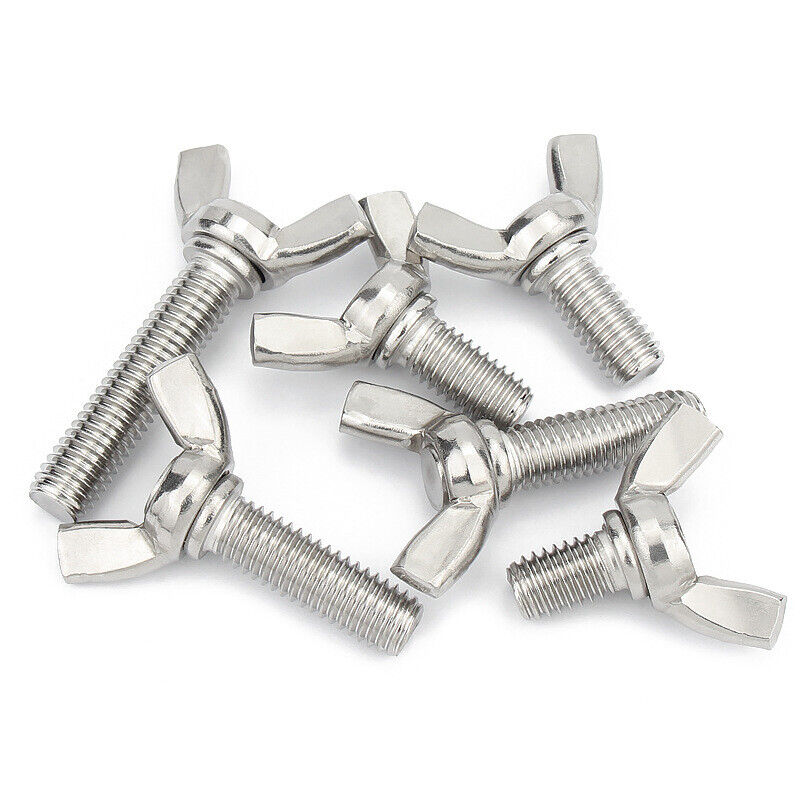 50pcs M3 M4 M5 M6 M8 M10 Wing Bolts Wingbolt Nut Butterfly Screw 304 Stainless Steel