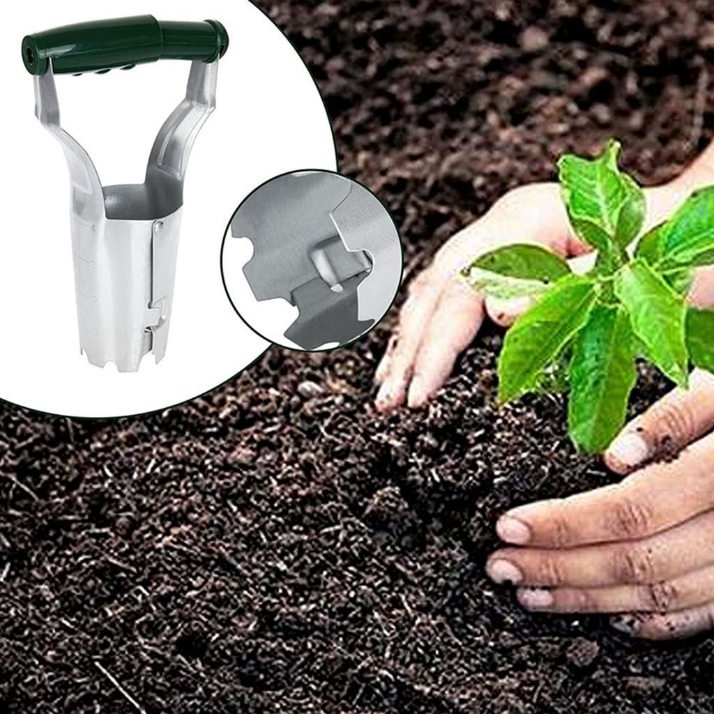 Automatic Garden Bulb Planter With Depth Mark Auto Transplanter Soil Hole Punch