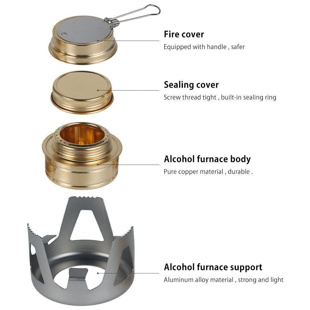 Mini Spirit Burner Alcohol Stove For Outdoor Hiking Camping Picnic Portable