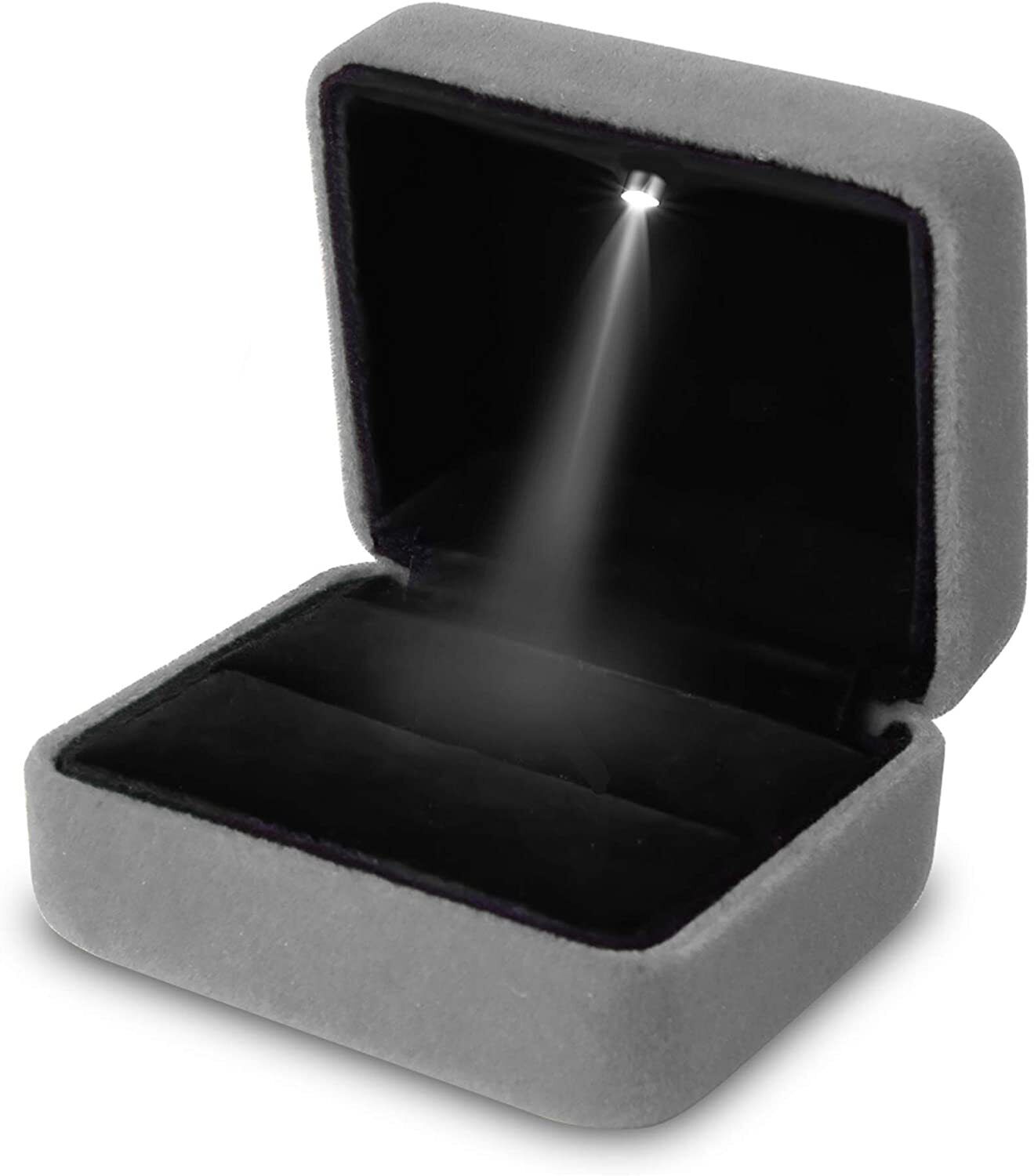 Luxury Ring Box with LED Light Wedding Ring Case Jewelry Gift for Engagement