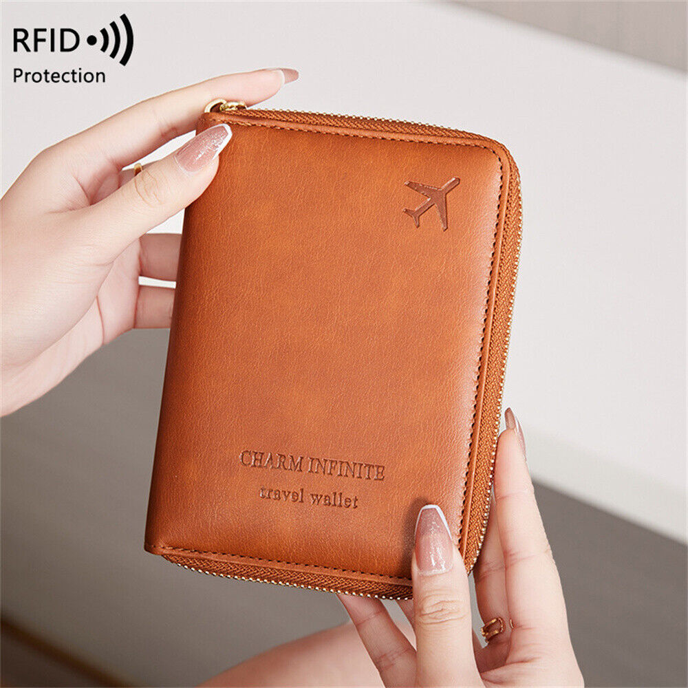 Travel Passport ID Wallet Holder Cover RFID Blocking Card Case Cover PU Leather