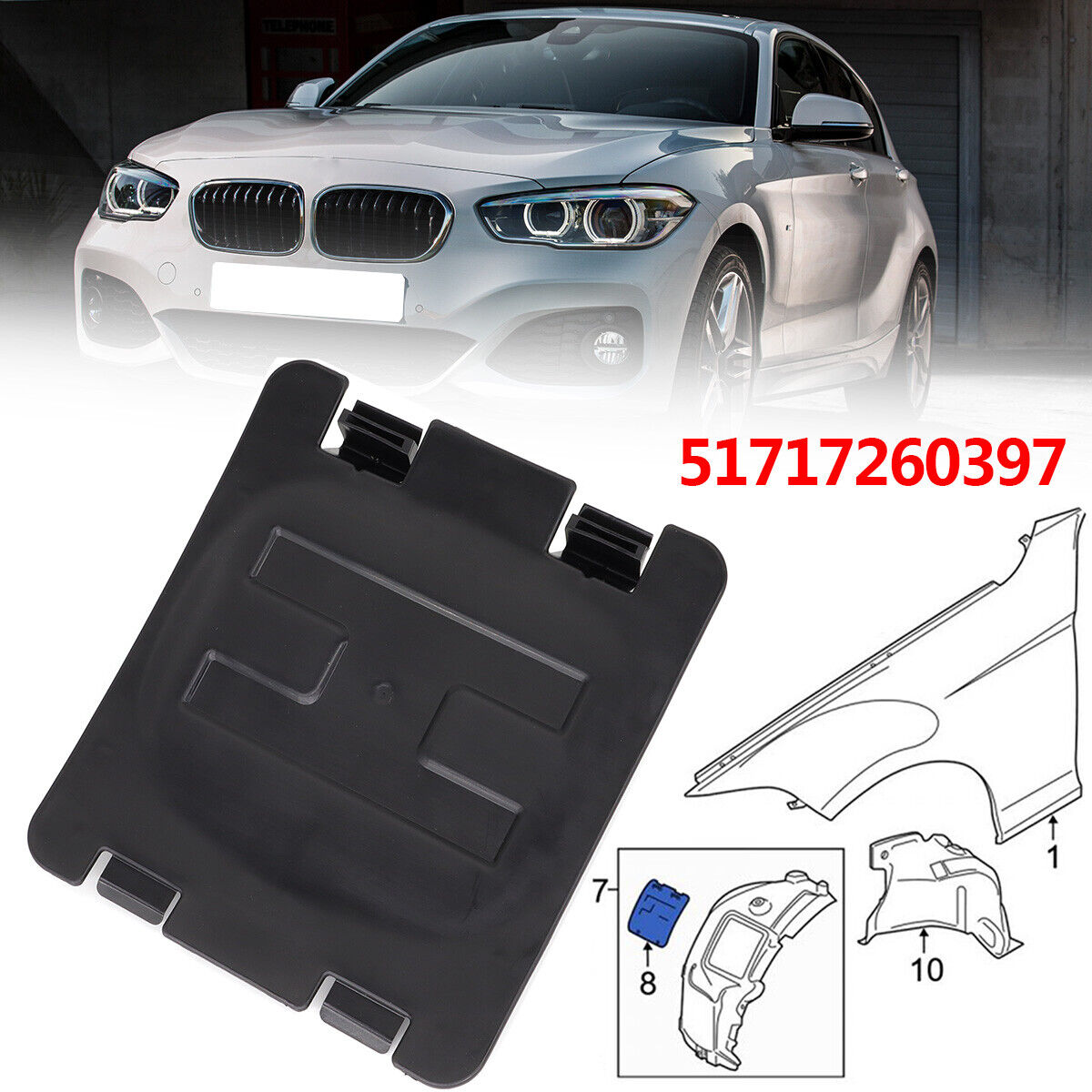 Front Fender Liner Access Panel Bulb Cover For BMW F30-F20 F31 F21 / F22 F23 F82