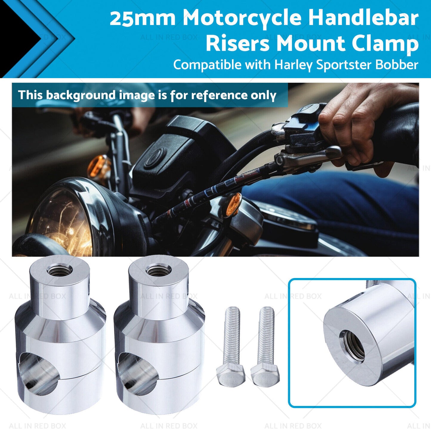 1" Motorcycle Handlebar Risers Mount Clamp 25mm Suitable for Harley Sportster