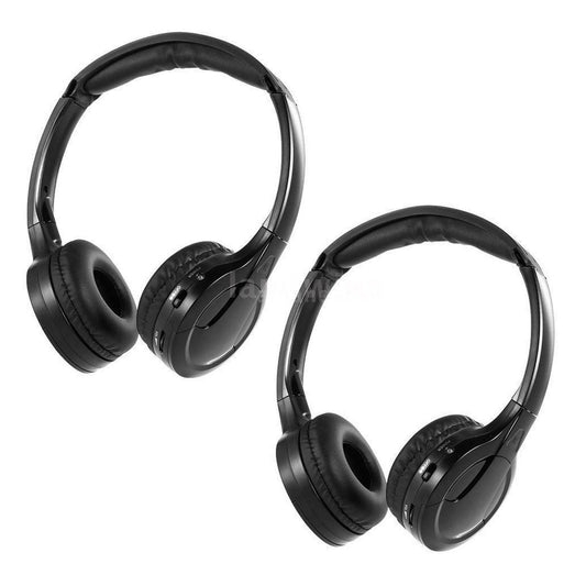 2PCS Wireless Infrared IR Headphones Dual-Channel Smart Headsets For Car DVD