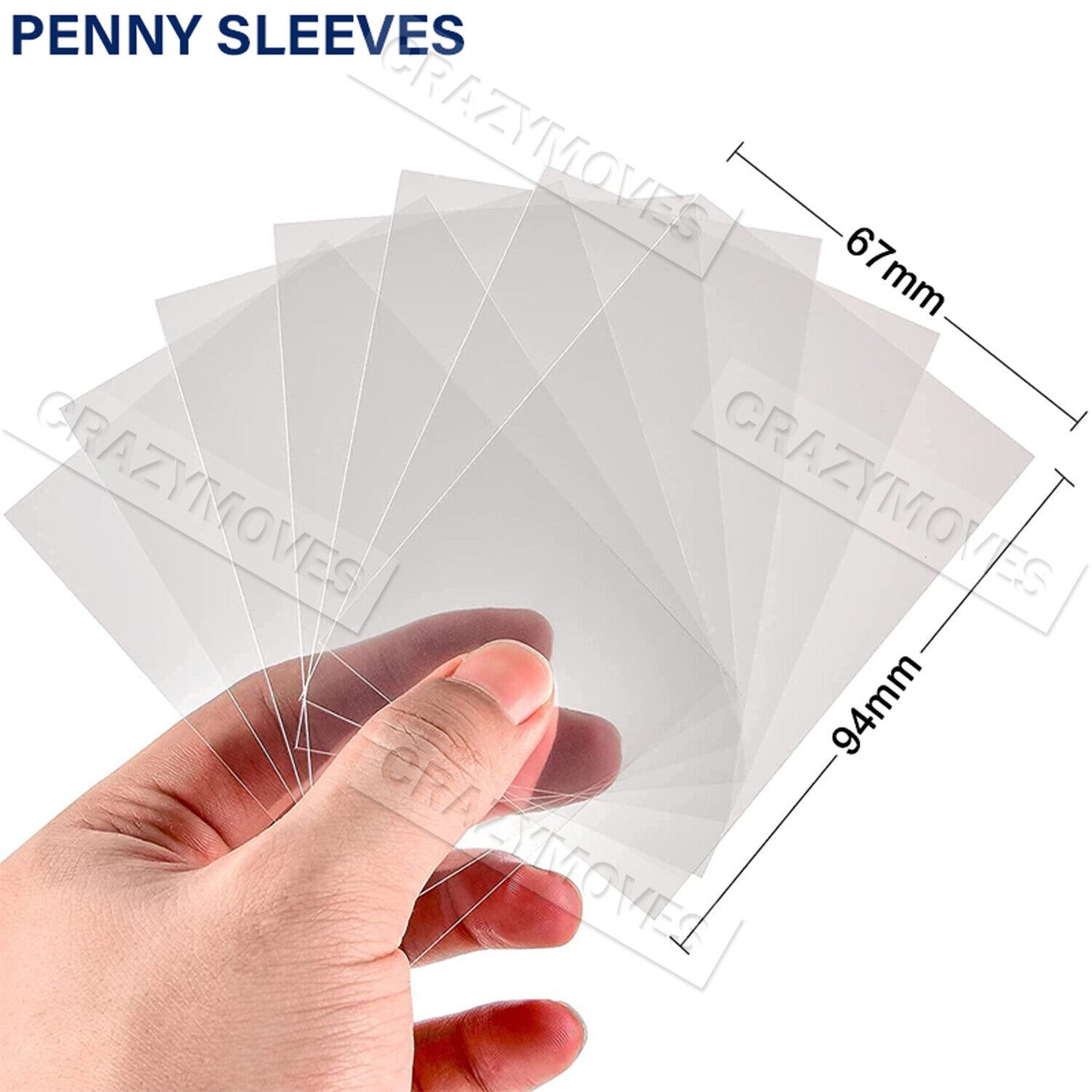 100pcs Regular Trading Card Soft Sleeves Ultra Clear Plastic Penny Protector