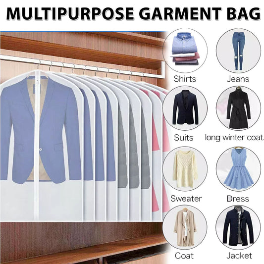 Garment Bag Travel for Suit Dress Storage Clear Cover Full Zipper Coat Carrier