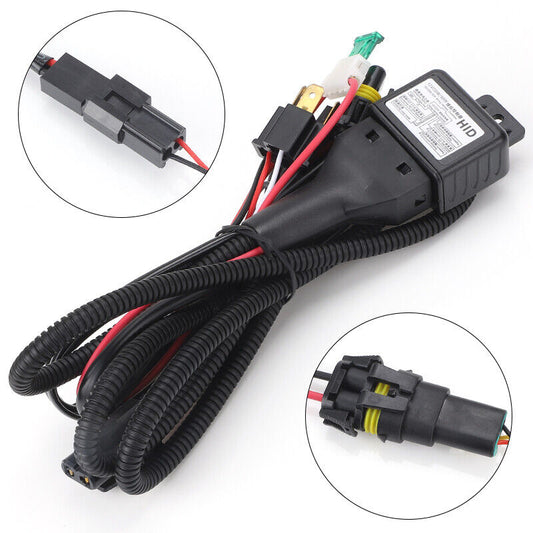 H4 Relay Harness Hi/Lo Beam Bi-LED Headlight HID Bulbs Wiring Controller 2-Lead