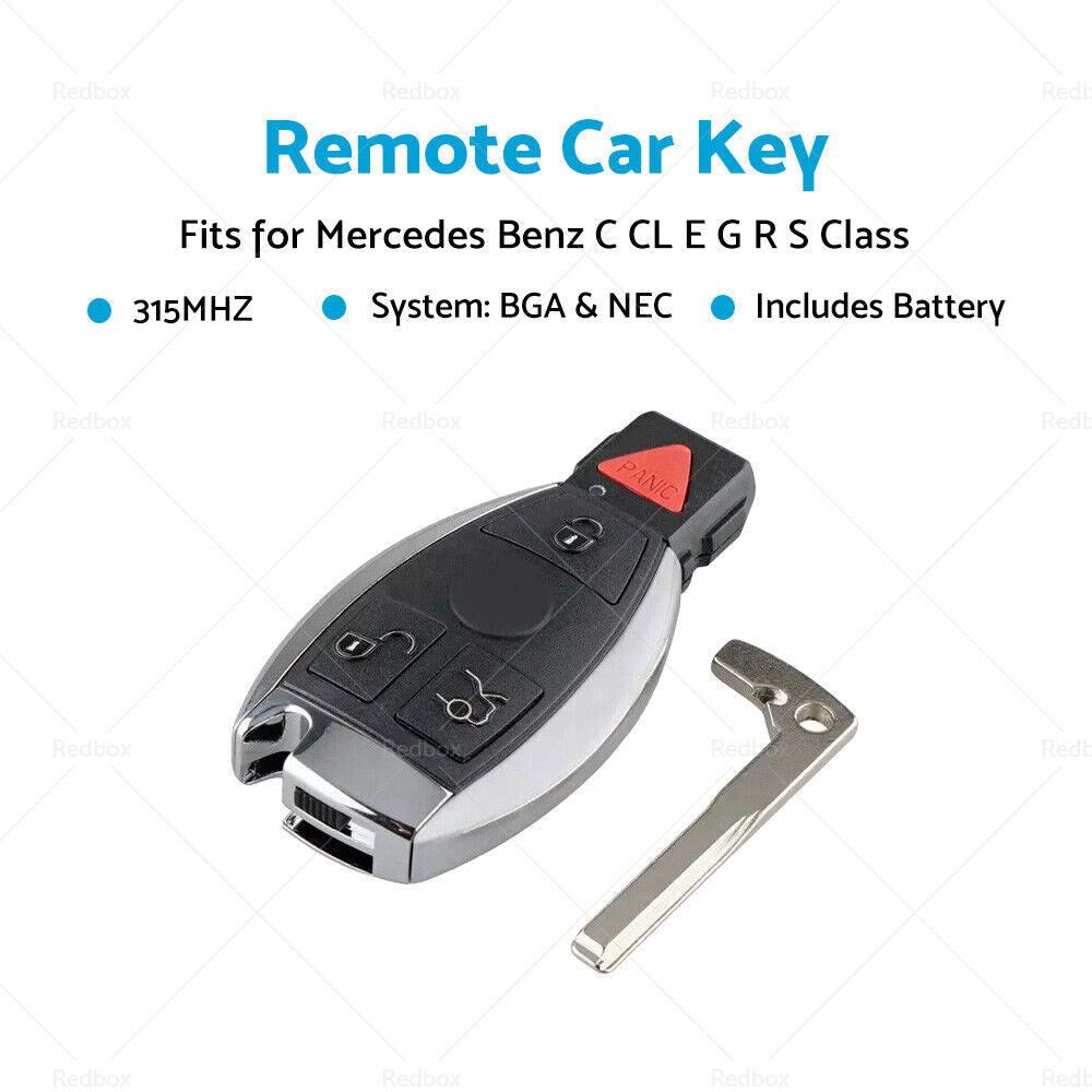 315Mhz Remote Car Key Fits For Mercedes Benz C CL E G GL ML R S Class 4 Buttons