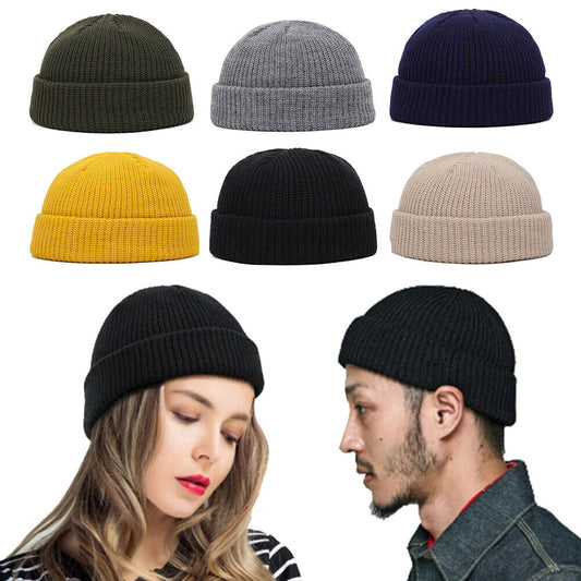 Men Women Mini Fisherman Beanie Winter Spring Hat Soft Knitted cap Fashion