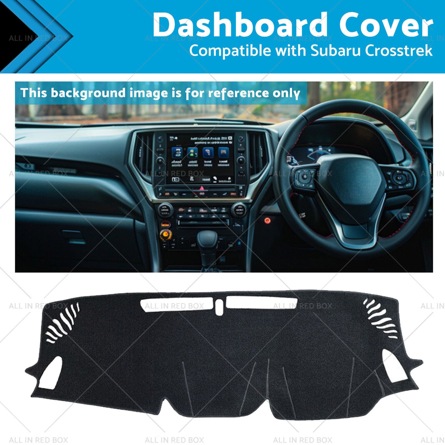 Non-Slip Dash Mat Suitable For Subaru Crosstrek  2024 Dashboard Cover Black