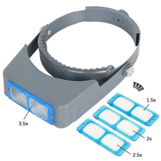 1.5X 2X 2.5X 3.5X Optivisor Headband Magnifier Head Magnifying Glass 4 Lens