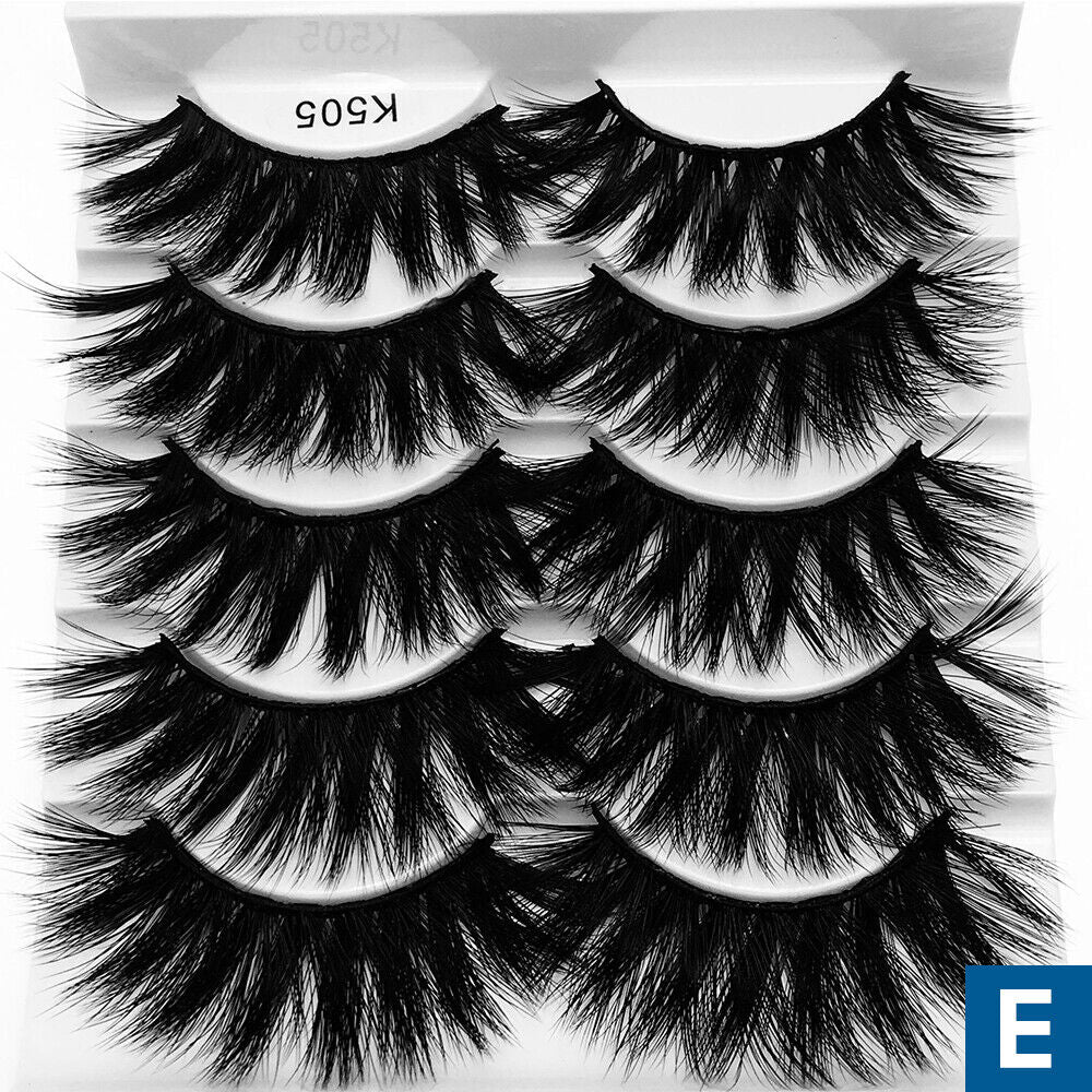 5 Pairs Mink 3D Natural Thick False Fake Eyelashes Eye Lashes Makeup Extension