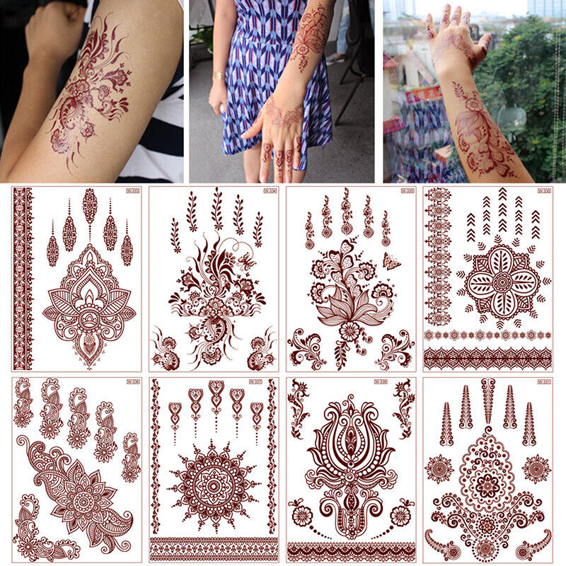 Temporary Tattoos Sticker Red Classic Henna Tattoo Tattoo Sticker Body Art 1pc