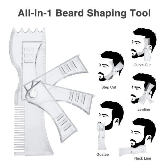 Beard Shaping Template Tool Trimming Barber Shaper for Shaving Stencil Line Up