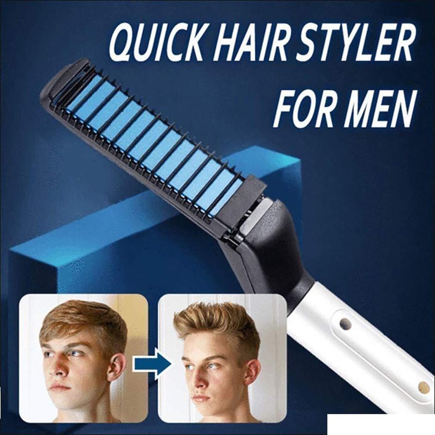 Quick Beard Straightener Hair Styler Multifunctional Comb Curler Show Cap Men