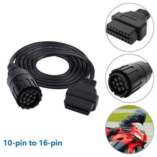 10Pin to 16Pin OBD2 Diagnostic Connectors Cable Adapter For BMW ICOM Motorcycles